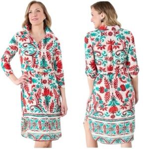 Anthropologie Fig & Flower Floral Shirt Dress